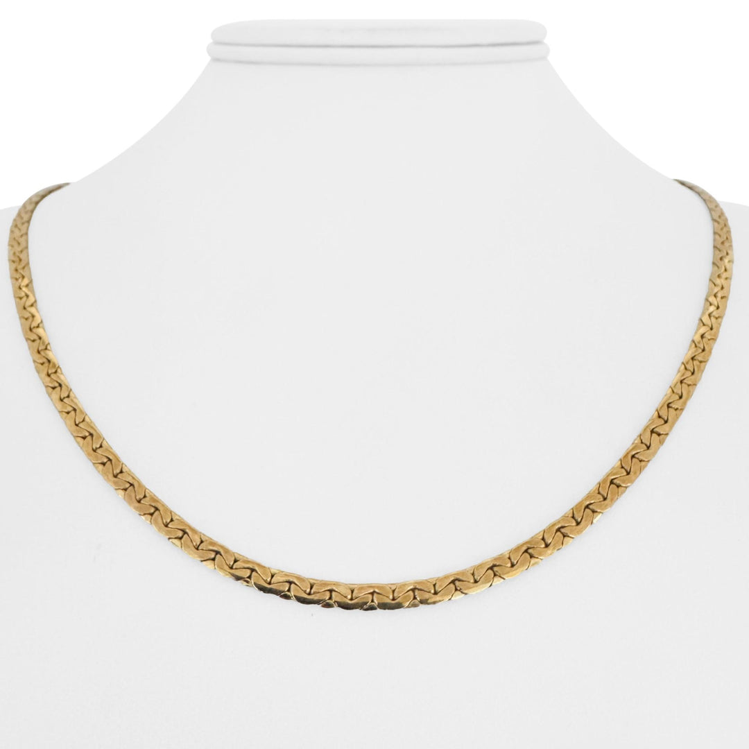 14k Yellow Gold 19.8g Ladies Thick 3.5mm Flattened C Link Necklace 20"