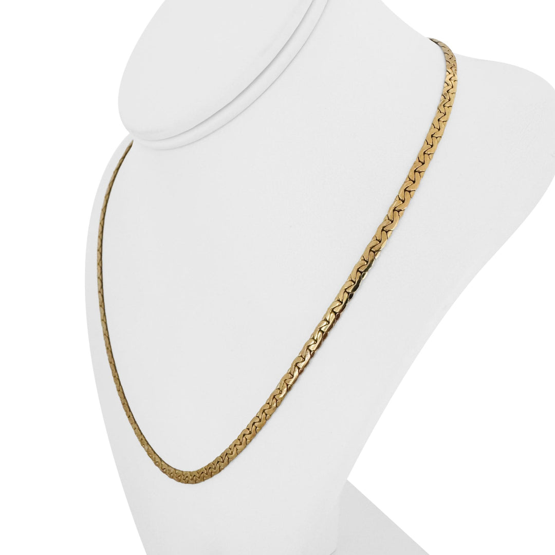 14k Yellow Gold 19.8g Ladies Thick 3.5mm Flattened C Link Necklace 20"