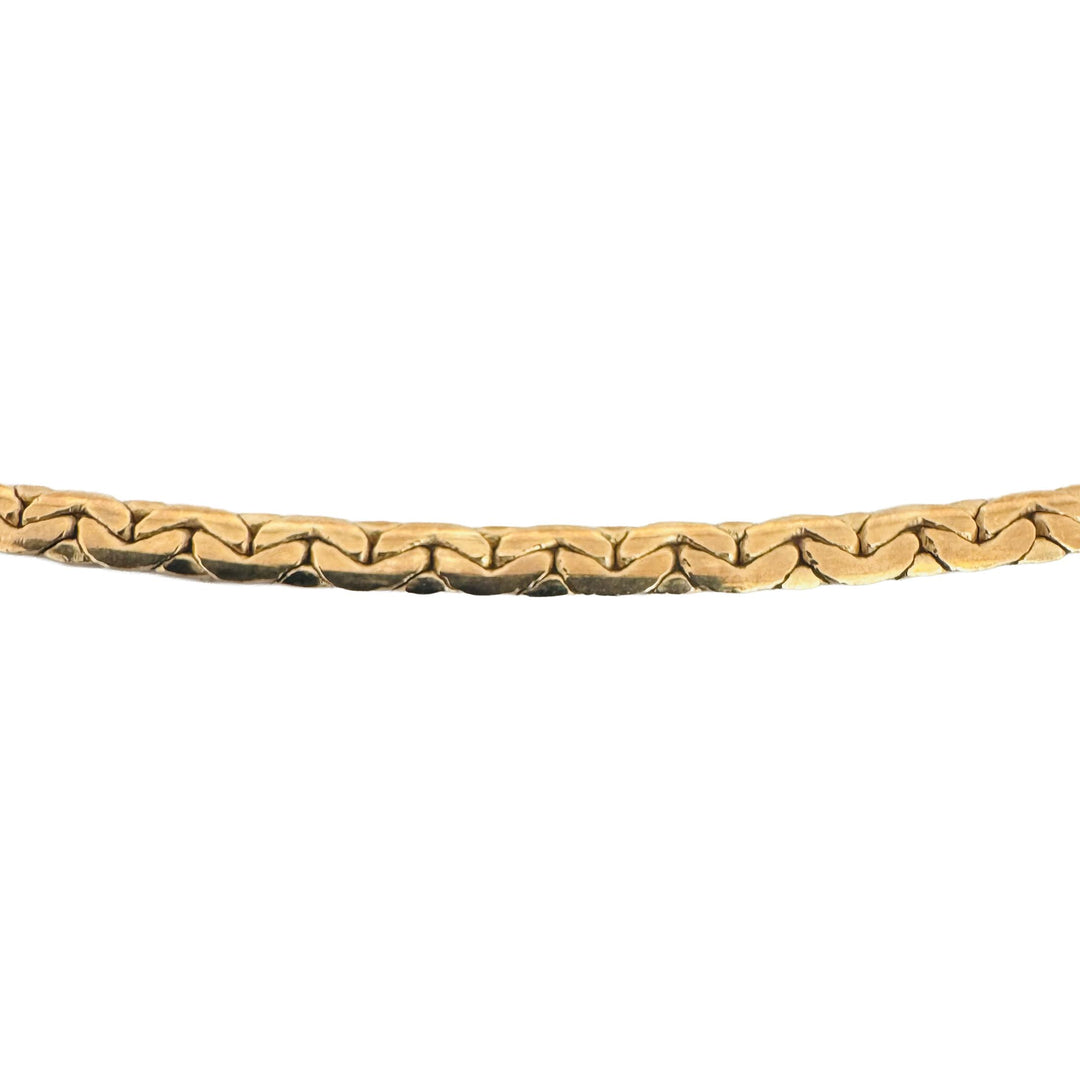 14k Yellow Gold 19.8g Ladies Thick 3.5mm Flattened C Link Necklace 20"
