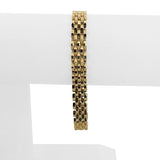 14k Yellow Gold 12.2g Vintage Faceted 8mm Panther Link Bracelet Italy 7"