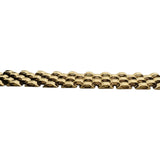 14k Yellow Gold 12.2g Vintage Faceted 8mm Panther Link Bracelet Italy 7"
