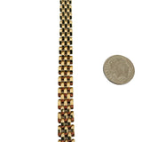 14k Yellow Gold 12.2g Vintage Faceted 8mm Panther Link Bracelet Italy 7"
