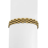 14k Yellow Gold 12.2g Vintage Faceted 8mm Panther Link Bracelet Italy 7"