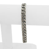 14k White Gold and Diamond 36.5g Solid Men's 9mm Curb Link Bracelet 8"