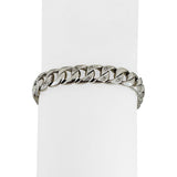 14k White Gold and Diamond 36.5g Solid Men's 9mm Curb Link Bracelet 8"