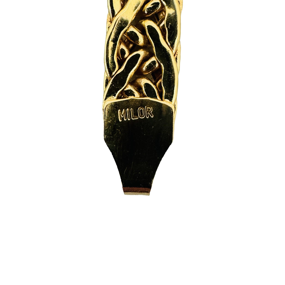 14k Yellow Gold 5.9g Ladies Milor 6mm Fancy Link Bracelet Italy 7"
