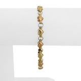 14k Yellow and Rose Gold 4.5g Hollow Light Ladies Heart Link Bracelet 7"