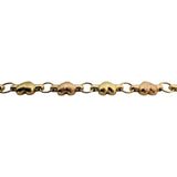 14k Yellow and Rose Gold 4.5g Hollow Light Ladies Heart Link Bracelet 7"