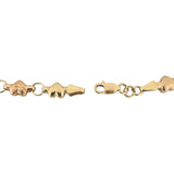 14k Yellow and Rose Gold 4.5g Hollow Light Ladies Heart Link Bracelet 7"