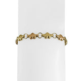 14k Yellow and Rose Gold 4.5g Hollow Light Ladies Heart Link Bracelet 7"