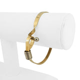 14k Yellow Gold 17.4g Solid Flex Hook Bangle Bracelet 7"