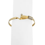 14k Yellow Gold 17.4g Solid Flex Hook Bangle Bracelet 7"