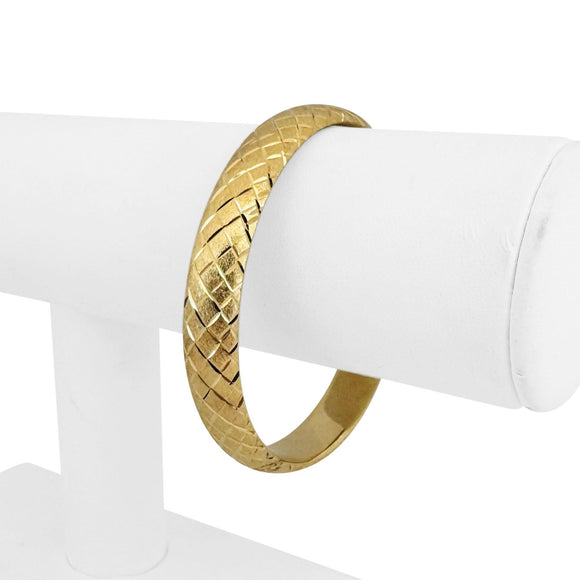 14k Yellow Gold 11.8g Ladies Diamond Cut 10mm Bangle Bracelet 7