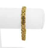 14k Yellow Gold 5.9g Light Hollow 8mm Byzantine Link Bracelet Italy 7"