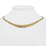 14k Yellow Gold 11.4g Ladies Graduated Byzantine Link Necklace Italy 17"
