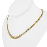 14k Yellow Gold 11.4g Ladies Graduated Byzantine Link Necklace Italy 17"