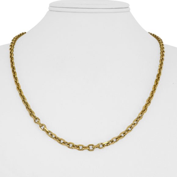 14k Yellow Gold 16.8g Solid 3.5mm Cable Biker Link Chain Necklace 20