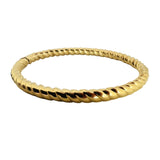 14k Yellow Gold 12.8g Solid 5mm Spiral Twisted Bangle Bracelet Italy 7"