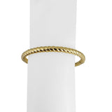 14k Yellow Gold 12.8g Solid 5mm Spiral Twisted Bangle Bracelet Italy 7"