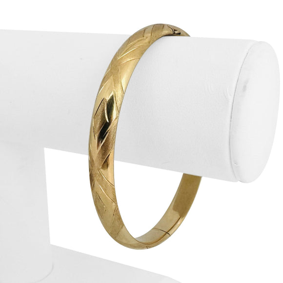 14k Yellow Gold 11.5g Ladies 8.5mm Fancy Bangle Bracelet 7.5