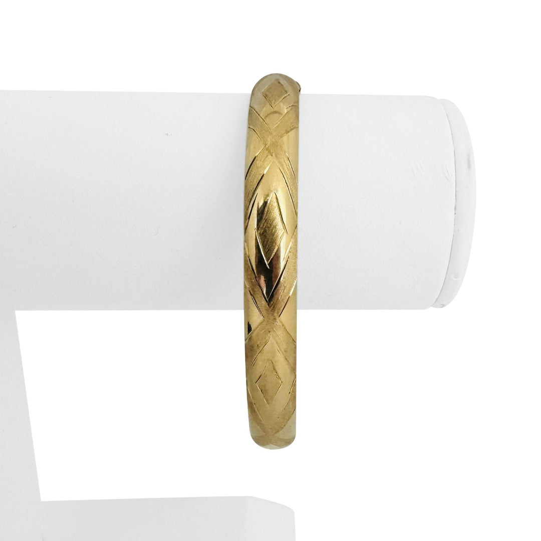 14k Yellow Gold 11.5g Ladies 8.5mm Fancy Bangle Bracelet 7.5"