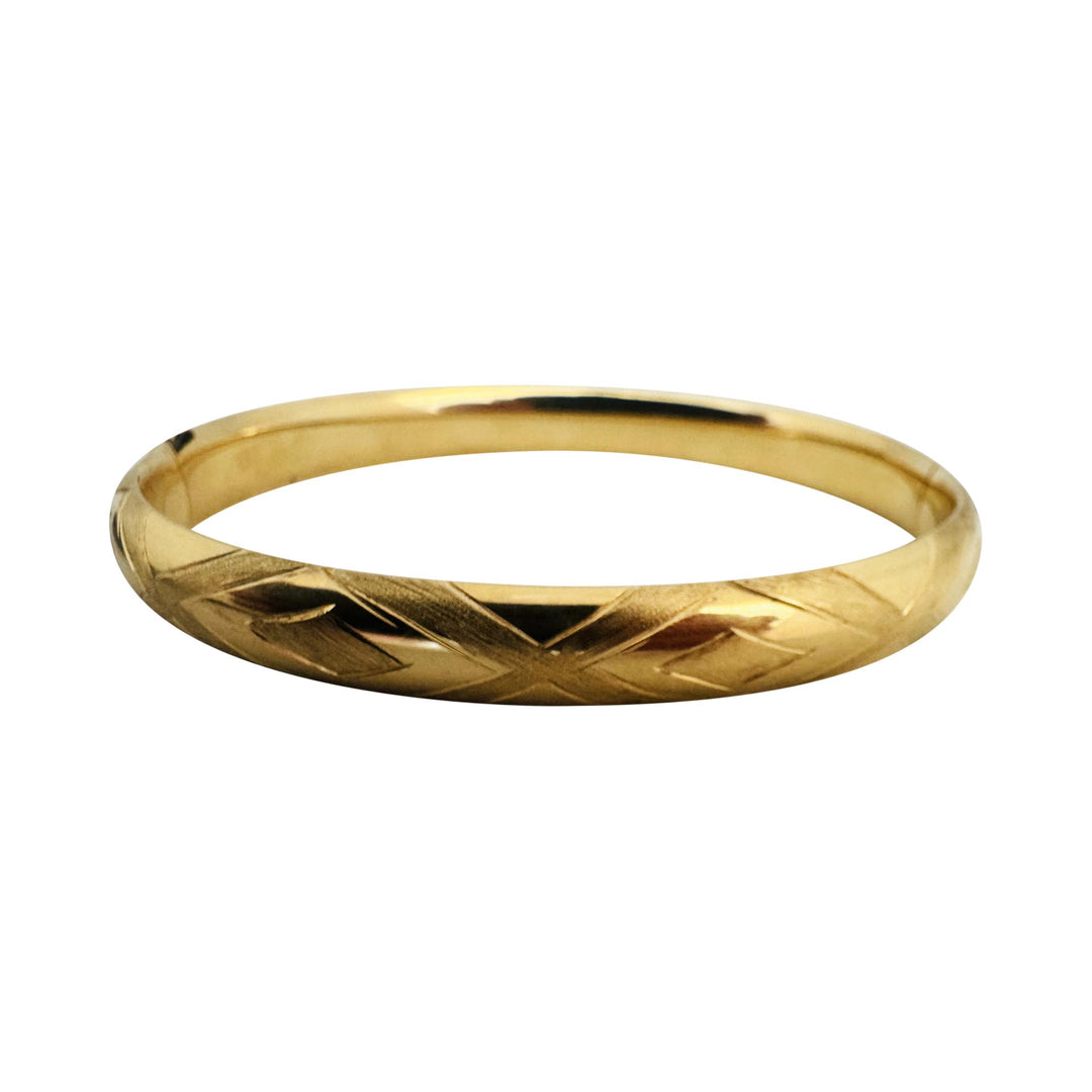 14k Yellow Gold 11.5g Ladies 8.5mm Fancy Bangle Bracelet 7.5"