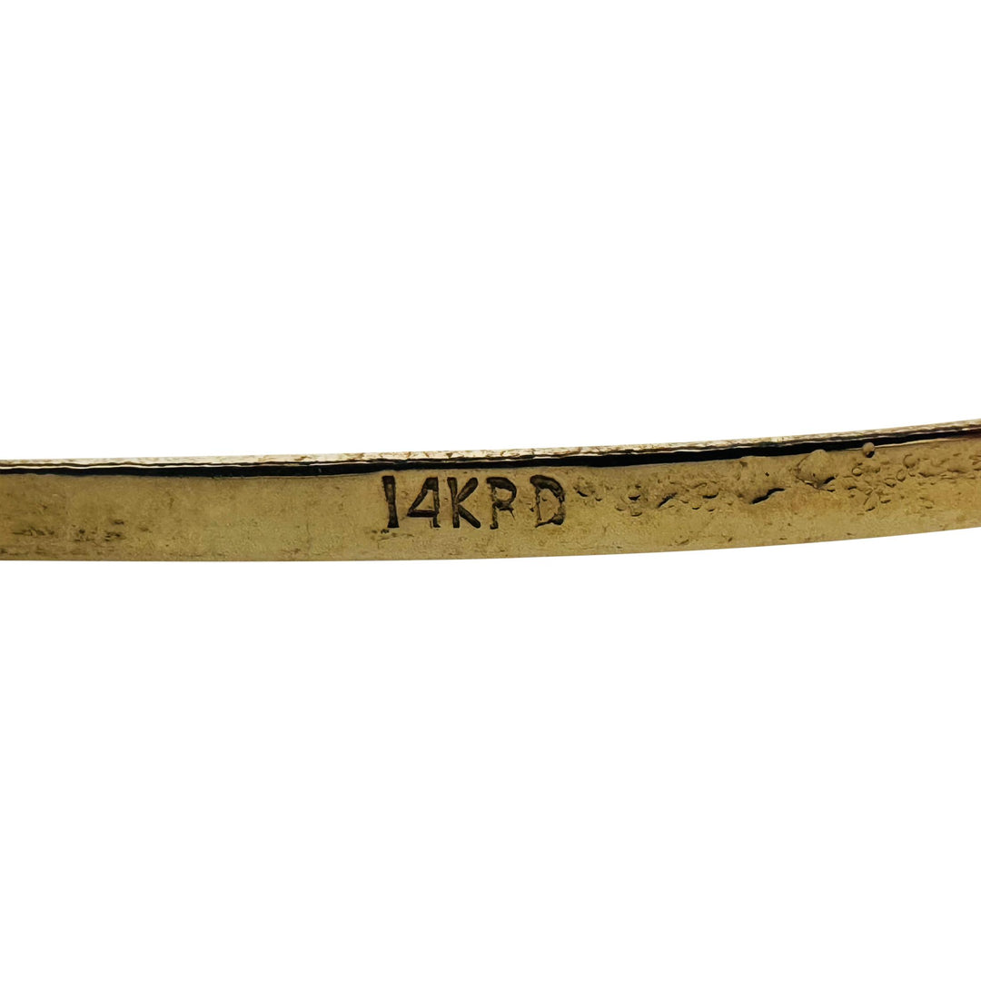 14k Yellow Gold 11.5g Ladies 8.5mm Fancy Bangle Bracelet 7.5"