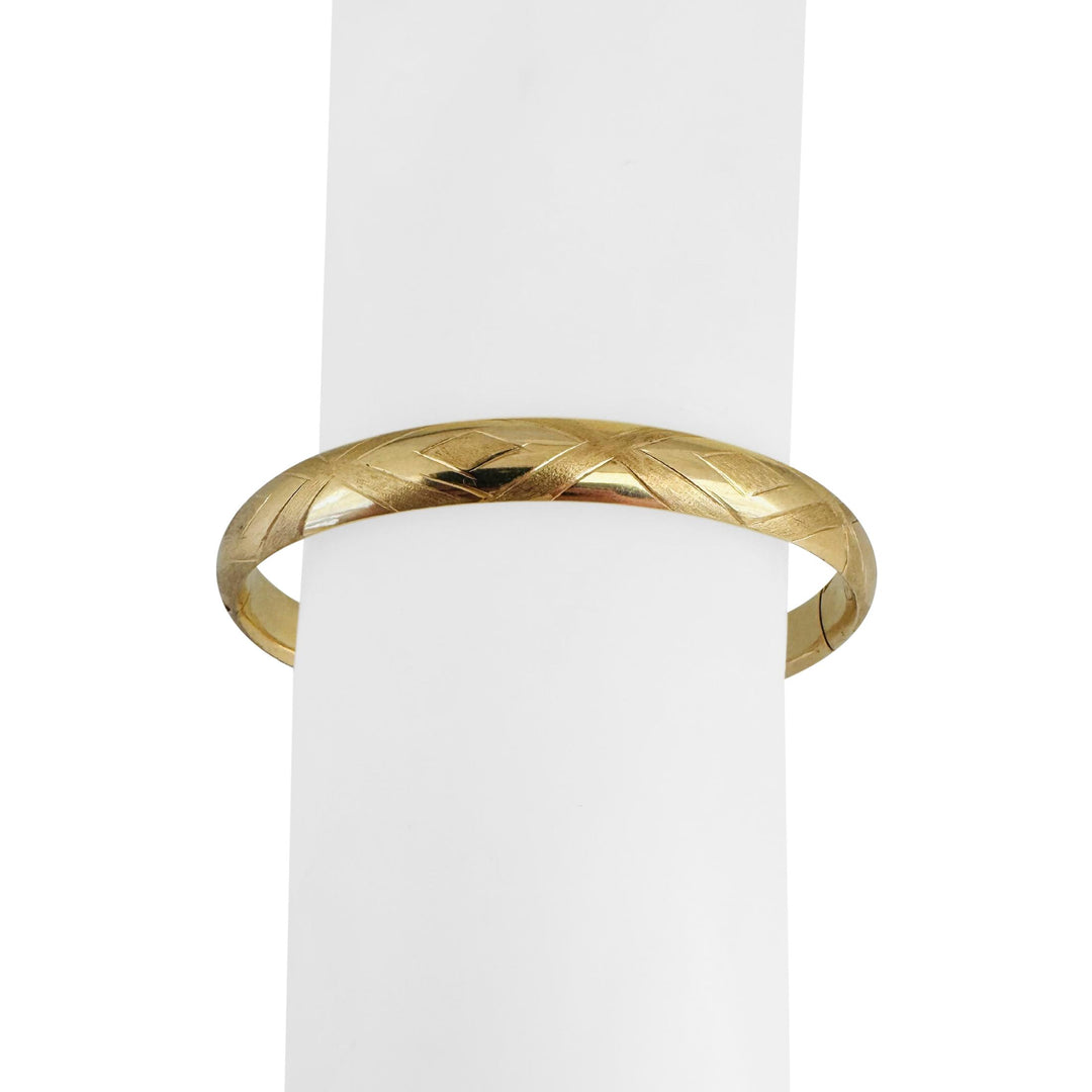 14k Yellow Gold 11.5g Ladies 8.5mm Fancy Bangle Bracelet 7.5"