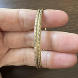 14k Yellow Gold 4g Hollow Light 6mm Fancy Bangle Bracelet 7"