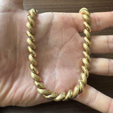 14k Yellow Gold 40g Polished and Brushed Links San Marco Necklace 17"