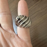 14k White Gold and 1cttw Diamond 13.3g Heavy Fancy Ring Size 7