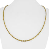 14k Yellow Gold 16.8g Solid Diamond Cut 3mm Rope Chain Necklace 22"