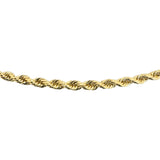 14k Yellow Gold 16.8g Solid Diamond Cut 3mm Rope Chain Necklace 22"