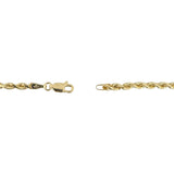 14k Yellow Gold 16.8g Solid Diamond Cut 3mm Rope Chain Necklace 22"