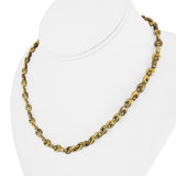 14k Yellow and White Gold 24.4g Ladies Fancy Link Ball Necklace Italy 17.5"