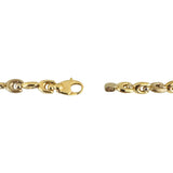 14k Yellow and White Gold 24.4g Ladies Fancy Link Ball Necklace Italy 17.5"