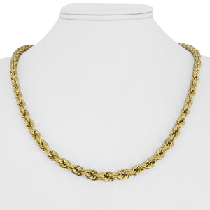 10k Yellow Gold 43.8g Solid Diamond Cut 5mm Rope Chain Necklace 20"