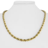 10k Yellow Gold 43.8g Solid Diamond Cut 5mm Rope Chain Necklace 20"