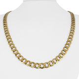 10k Yellow Gold 11.4g Hollow Light 7mm Curb Link Chain Necklace Italy 22"