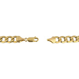 10k Yellow Gold 11.4g Hollow Light 7mm Curb Link Chain Necklace Italy 22"