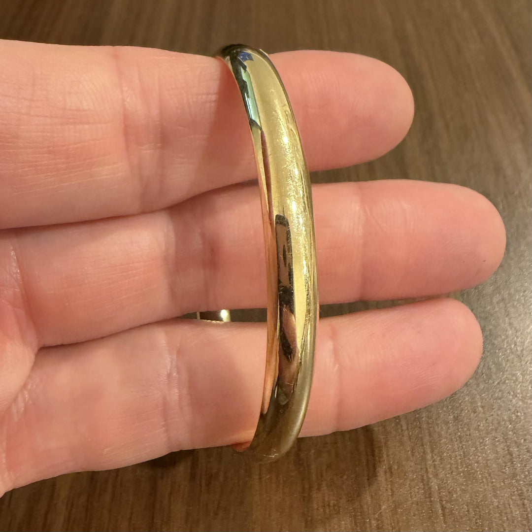 14k Yellow Gold 8.2g Ladies Polished 6.5mm Bangle Bracelet 7.5"