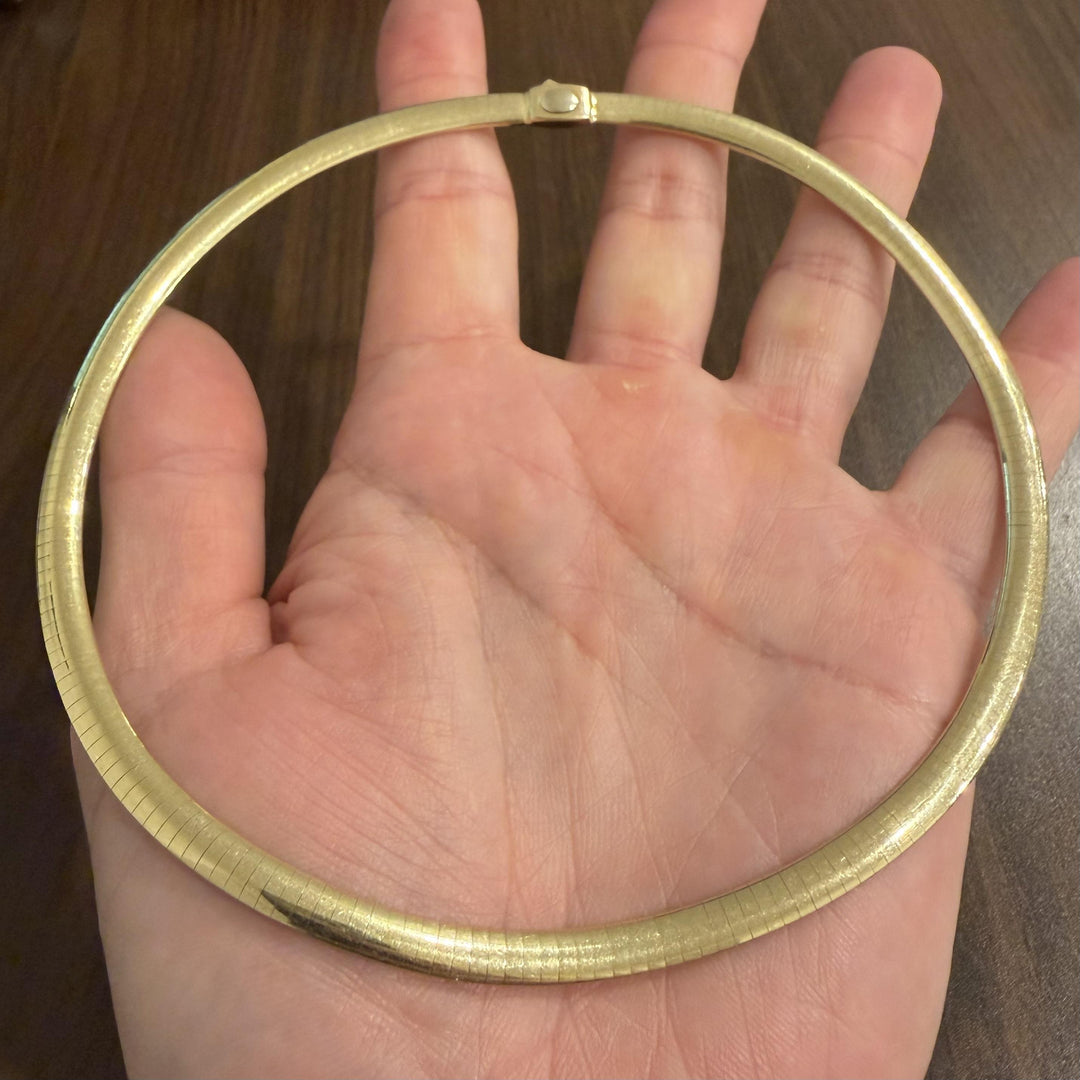 14k Yellow Gold 33.5g Solid Heavy 6mm Omega Link Necklace 16"