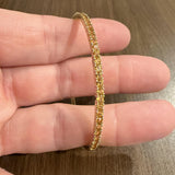 14k Yellow Gold and Citrine 7.3g Ladies Bangle Bracelet 7"