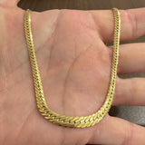 14k Yellow Gold 7.4g Graduated Thick Flattened Curb Link Necklace Italy 16.5"