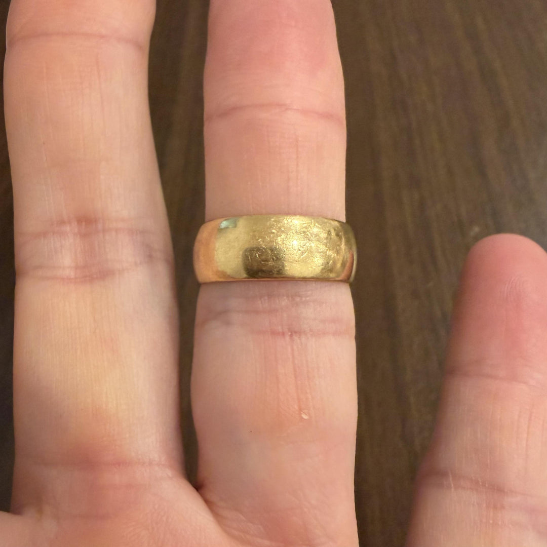 Antique 1883 18k Yellow Gold 7.5g Solid Polished 7.5mm Band Ring Size 8.5