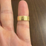 18k Yellow Gold 6.7g Vintage Solid Hammered 6.5mm Band Ring Size 5.5