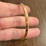 18k Yellow Gold 18g Solid Vintage 5.5mm Twisted Bangle Bracelet 7.25"