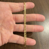 18k Yellow Gold 6g Milor Flat 4.5mm Curb Link Bracelet Italy 7.5"
