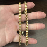 14k Yellow Gold 38g Thick Squared 5.5mm Men's Franco Link Chain Necklace 24"