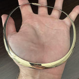 14k Yellow and White Gold 45.6g Reversible Heavy 8mm Omega Necklace Italy 16"